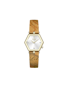 1ª Classe watch woman time only steel e leather Geo Salina