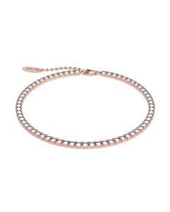 Rerum Bracciale tennis 2,5 cm in argento rosè - CZ Bianca - 16,5 cm + 3 ext