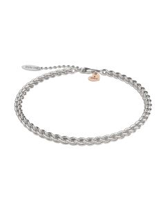 Rerum Bracciale in maglia intrecciata argento rodiato