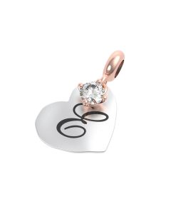 Rerum Charm Arg. 925 Lett. E - Cristallo Di Rocca