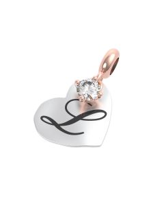 Rerum Charm Arg. 925 Lett. L - Cristallo Di Rocca