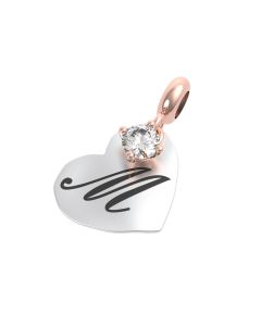 Rerum Charm Arg. 925 Lett. M - Cristallo Di Rocca
