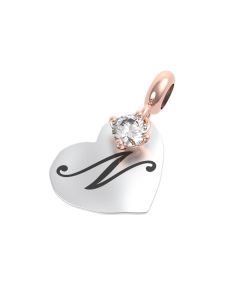 Rerum Charm Arg. 925 Lett. N - Cristallo Di Rocca