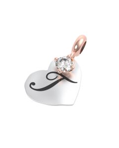 Rerum Charm Arg. 925 Lett. T - Cristallo Di Rocca