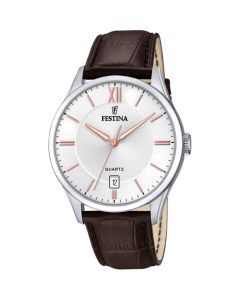 Festina watch steel time only dial white