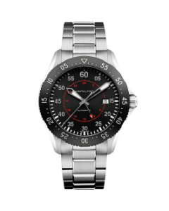 Hamilton Uhr Khaki Pilot GMT, Schwarz, Bracelet H76755135