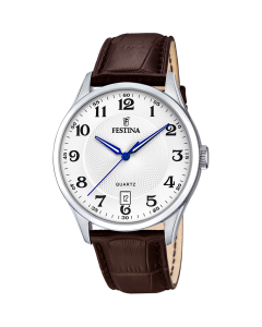 Festina Orologio Acciaio Solo Tempo Quadrante Bianco